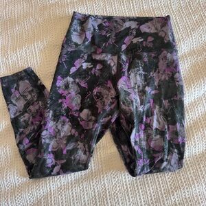 lululemon athletica Black and Purple Floral-Print Align Leggings